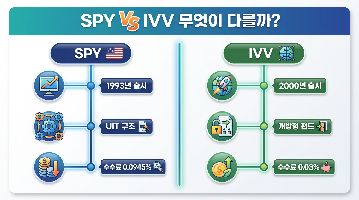 SPY와 IVV의 출시 시기와 운용사 비교