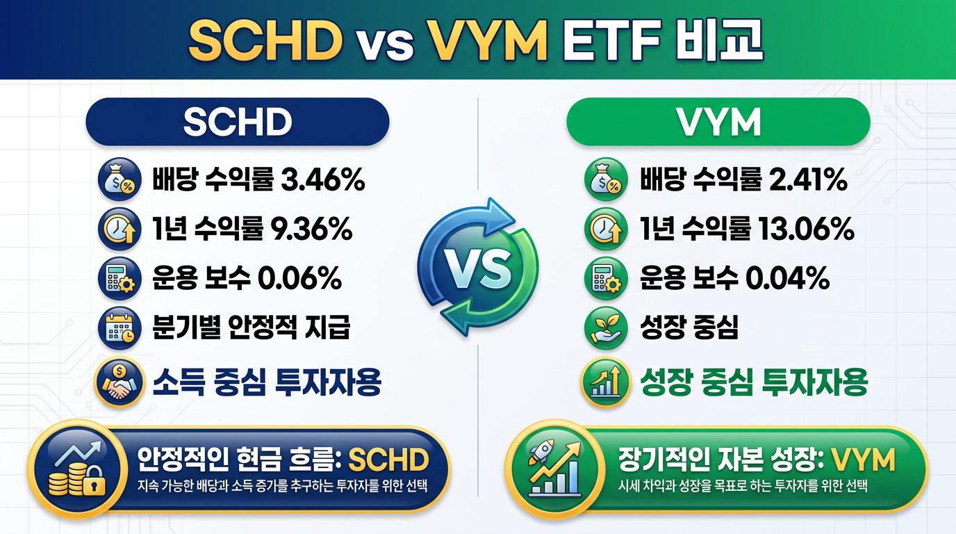 투자 목적에 따른 SCHD와 VYM 선택 기준