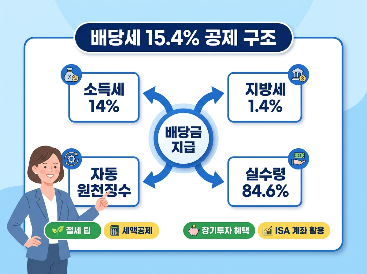 배당소득세 15.4% 원천징수 후 실수령액 비교