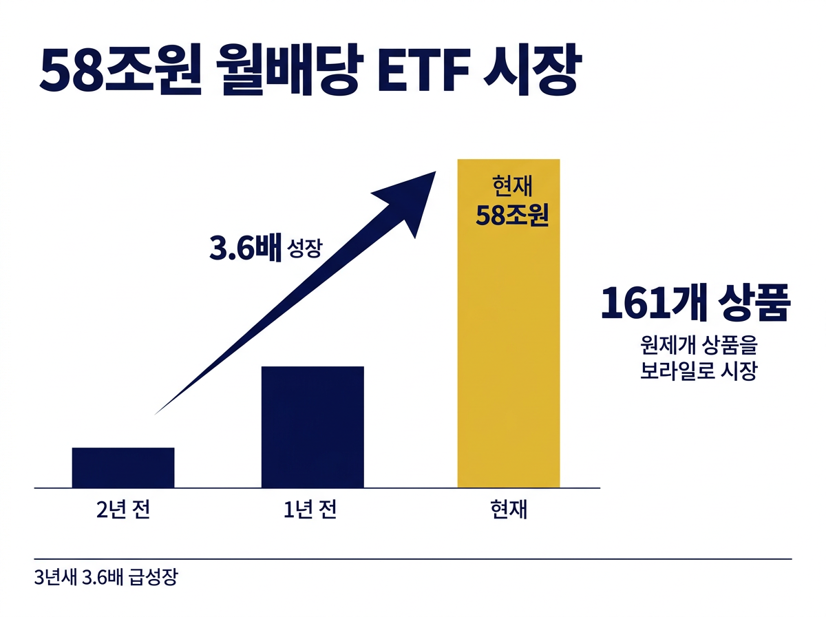 국내 월배당 ETF 순자산 규모와 상품 수 성장 추이