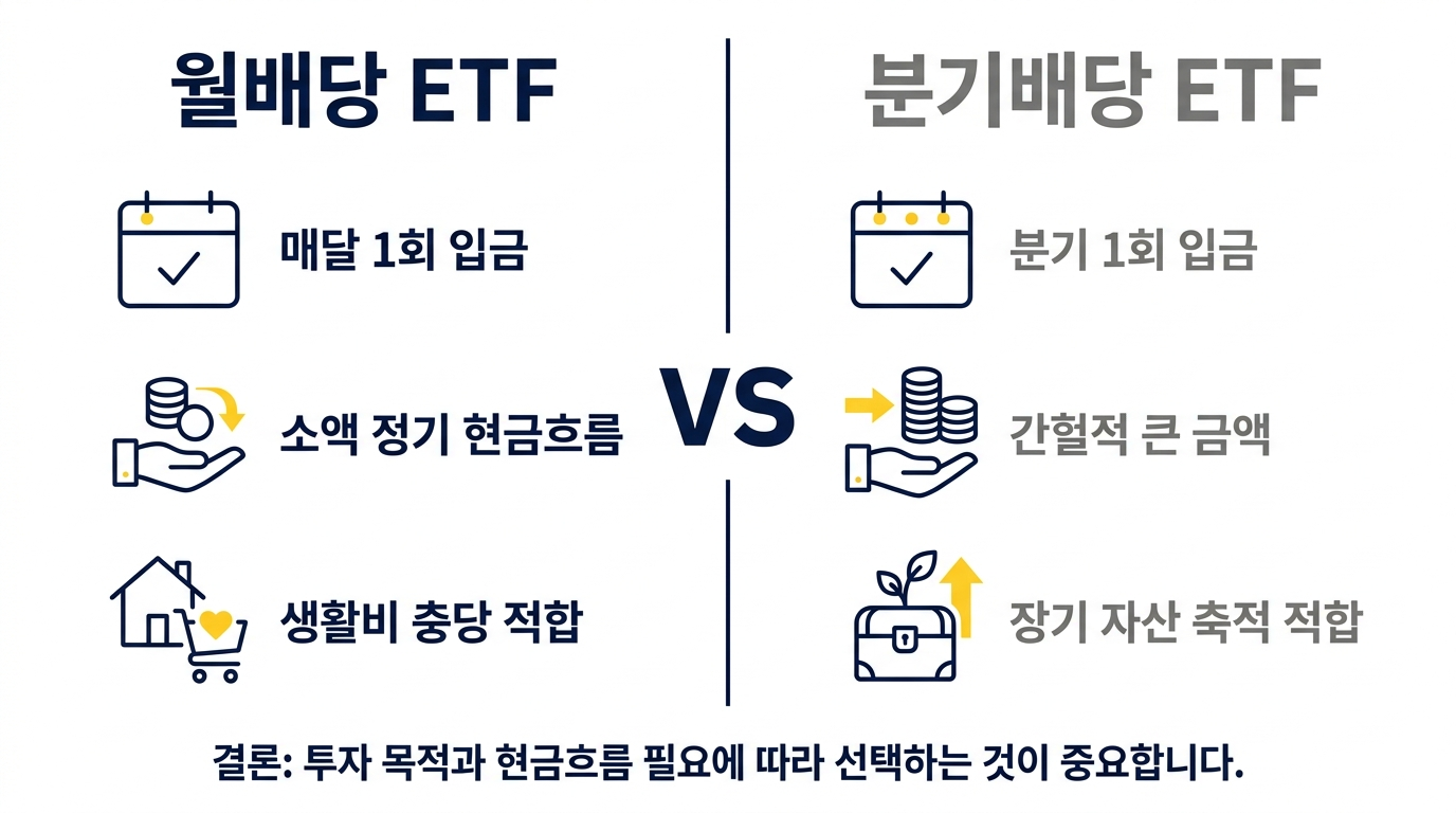 국내 월배당 ETF 유형별 분류를 정리한 도표