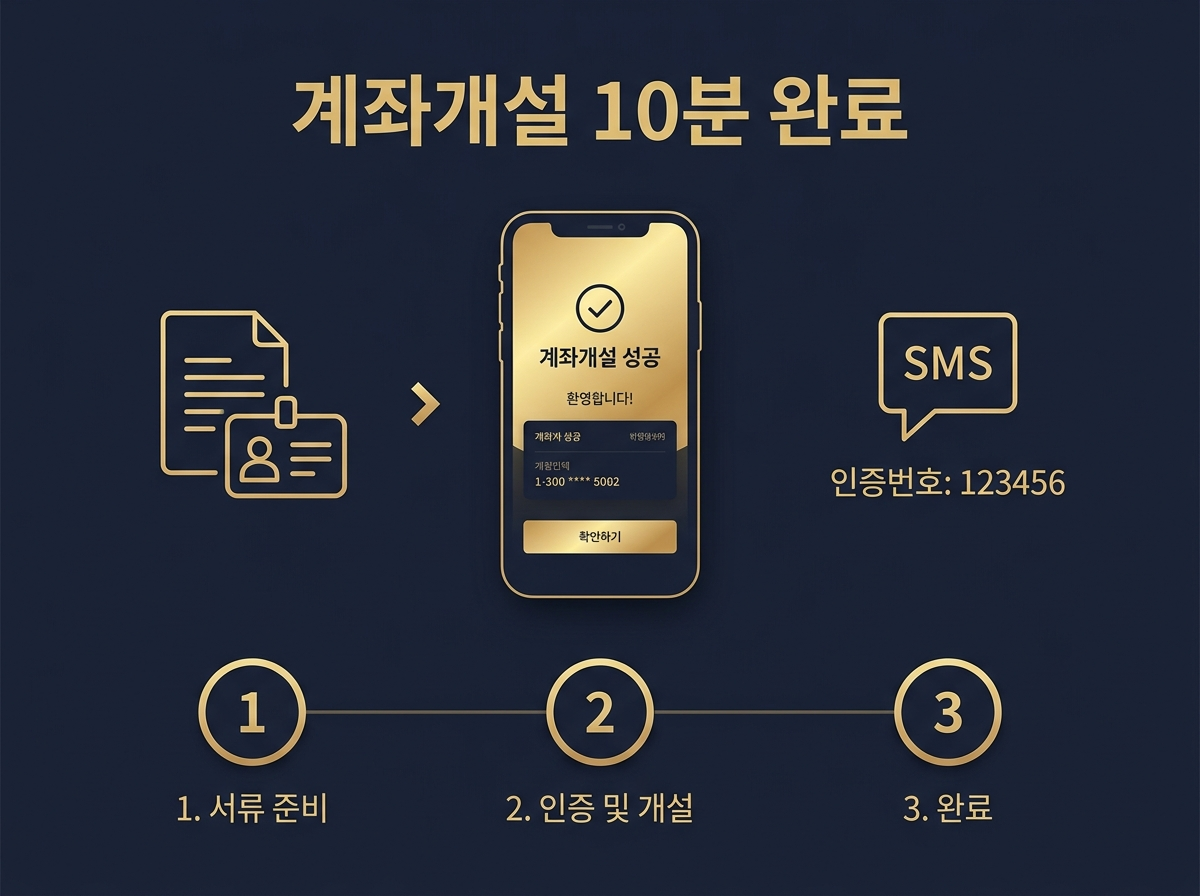 스마트폰으로 비대면 증권 계좌를 개설하는 모습