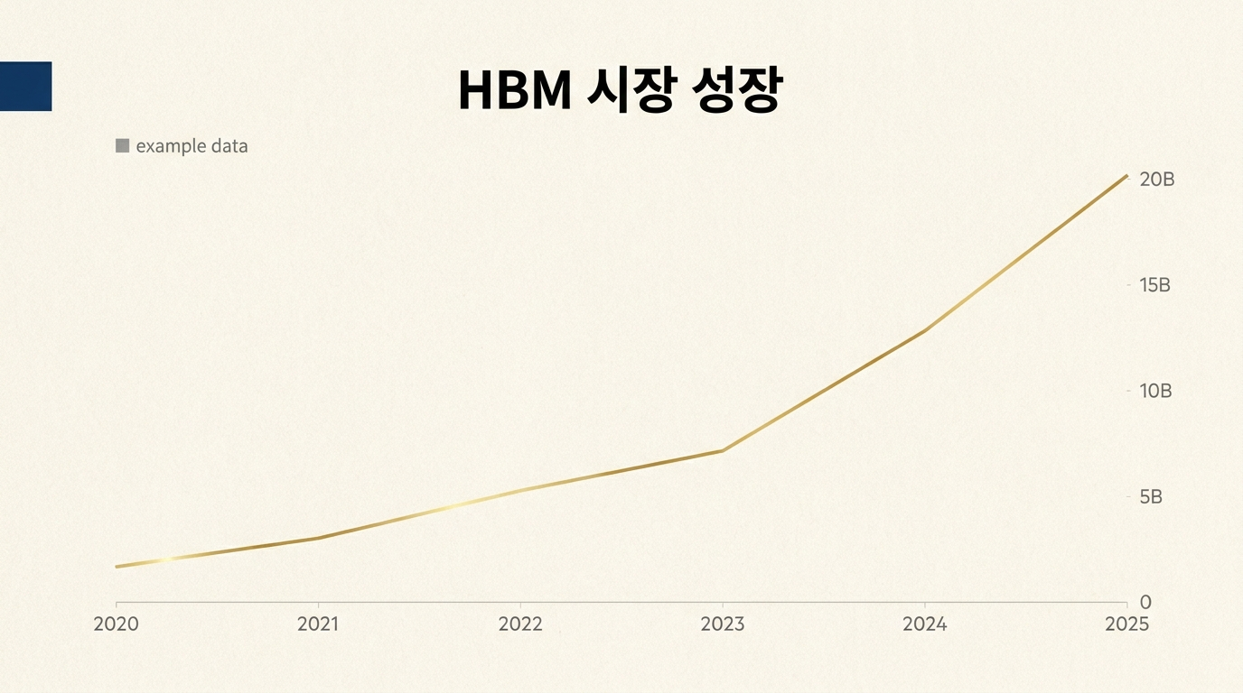 빠르게 성장하는 HBM 시장 규모를 보여주는 이미지