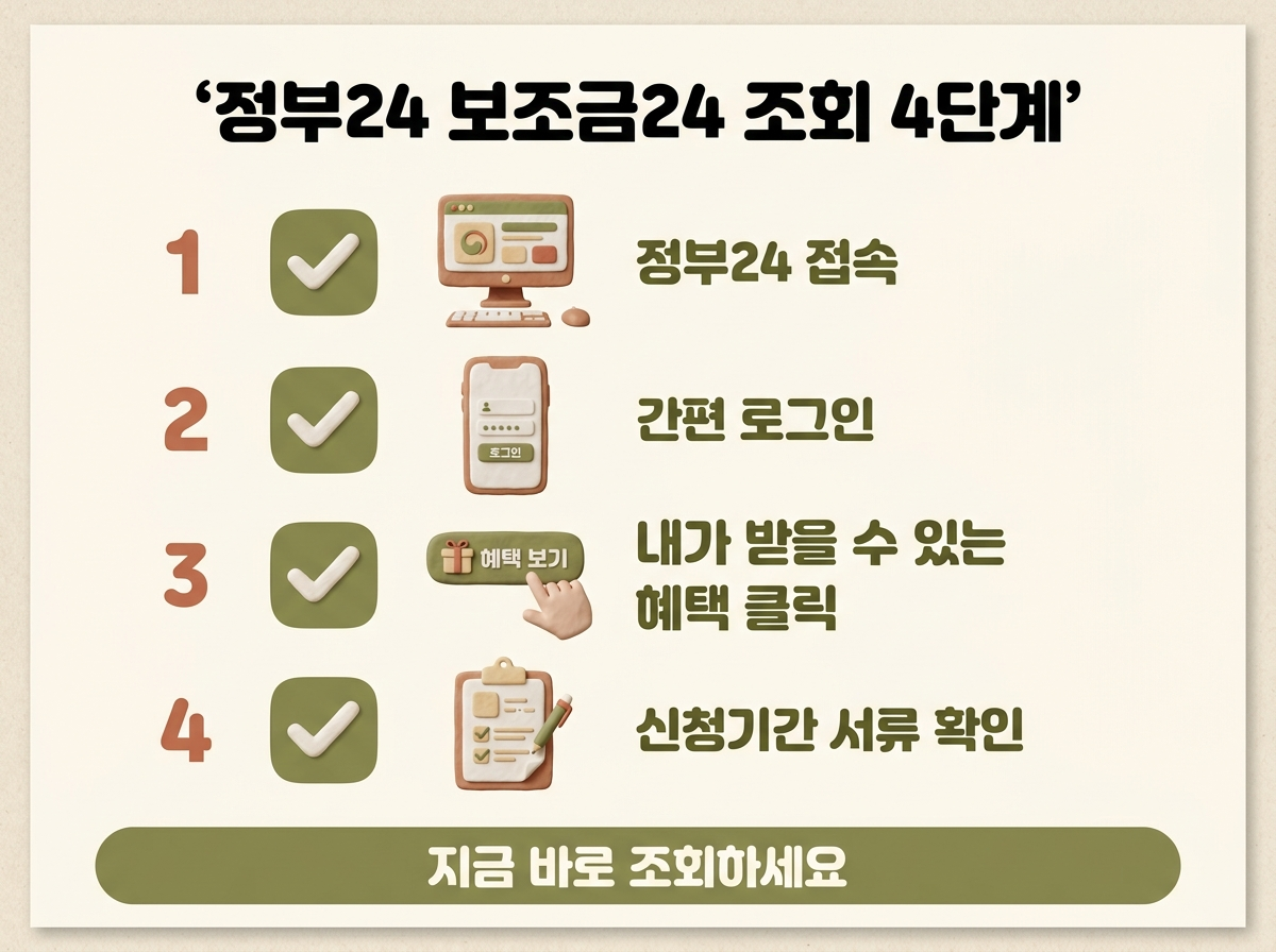 정부24 보조금24 맞춤 혜택 조회 화면
