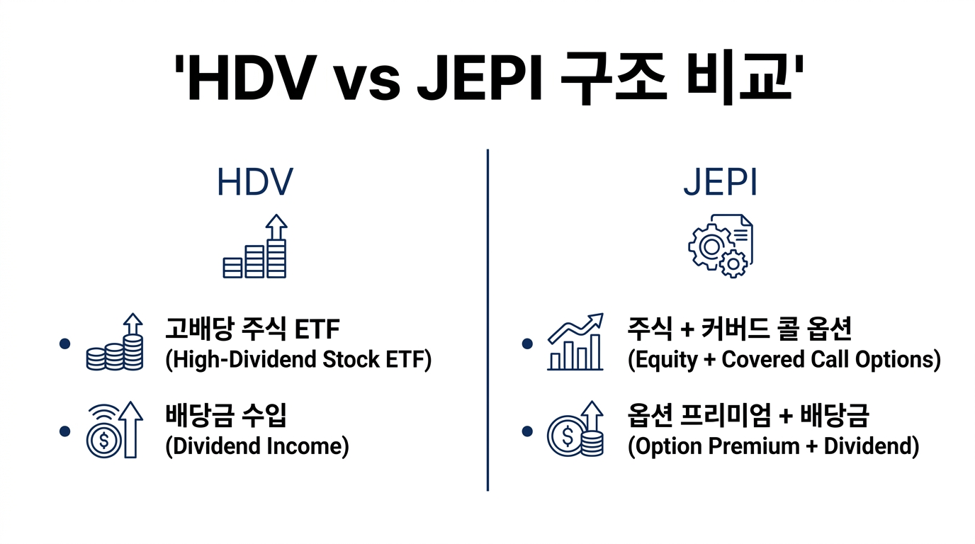 방어형 HDV와 옵션 프리미엄 기반 JEPI 비교 이미지
