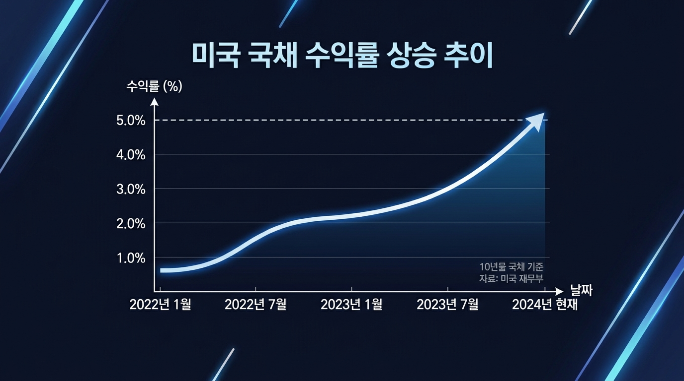 미국 국채 금리 상승에 반응하는 기술주 차트 이미지