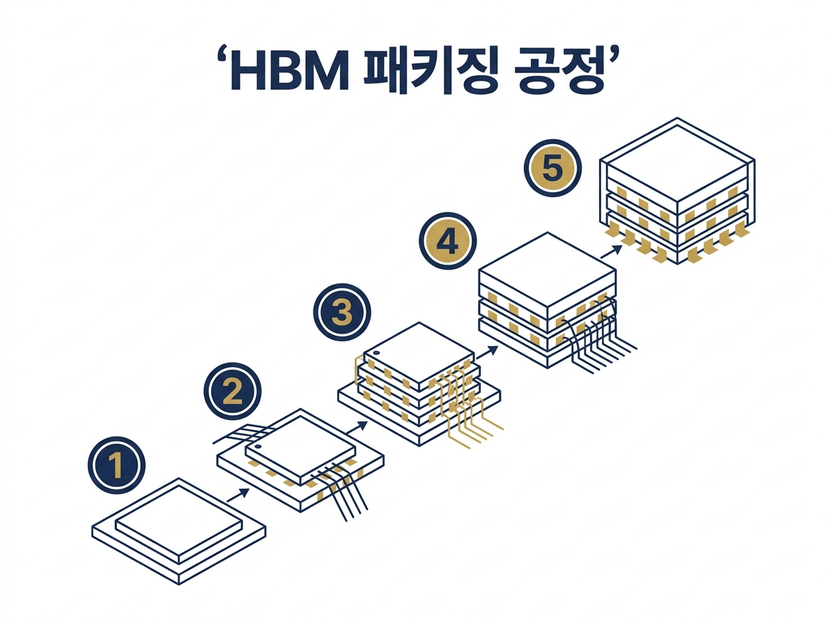 HBM 적층에 사용되는 패키징·본딩 장비 관련 이미지