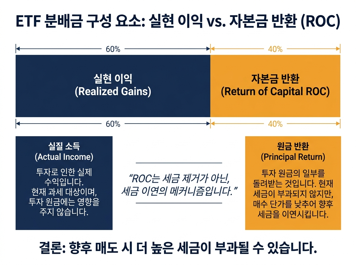 분배금 지급 후 NAV가 하락하는 과정을 나타낸 그래프