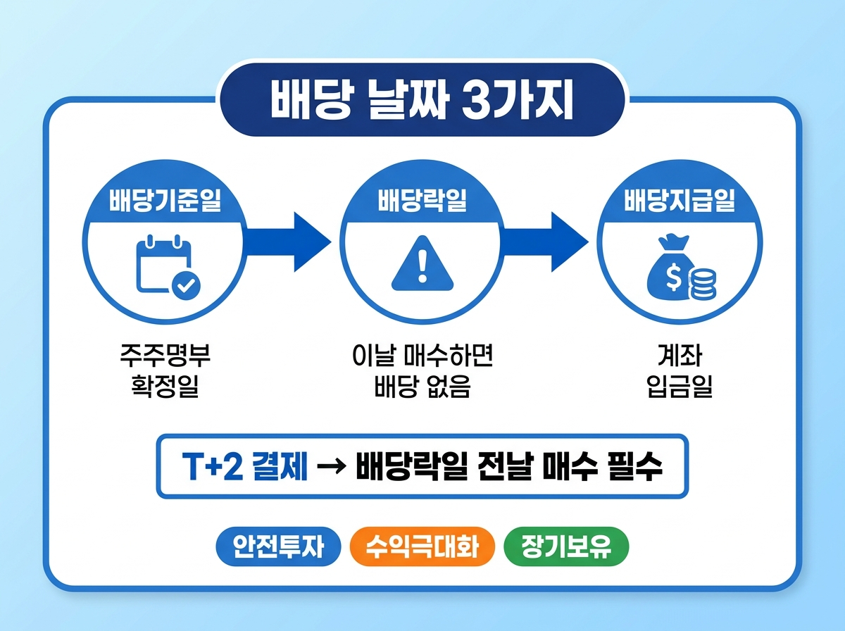 배당기준일 배당락일 배당지급일 일정 개념도
