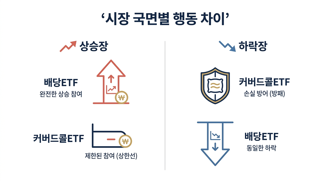 상승장에서 커버드콜 ETF의 상방 제한 구조