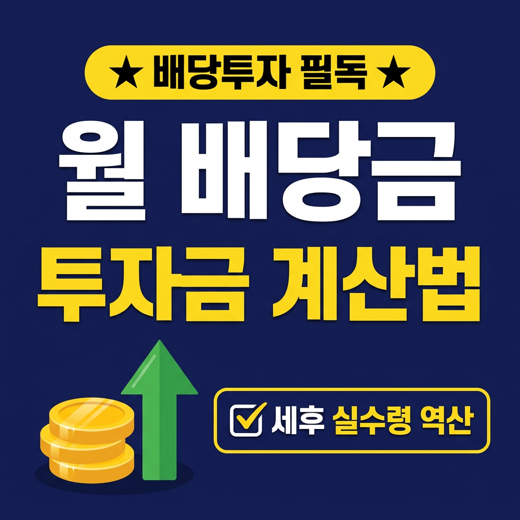 월 100만원 배당금 받으려면? 세후 기준 필요 투자금 계산법