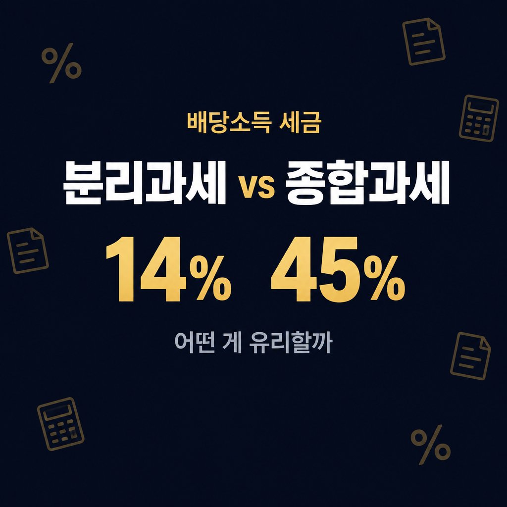 배당소득 분리과세 vs 종합과세 비교 | 고소득자·저소득자 절세액 계산과 기준