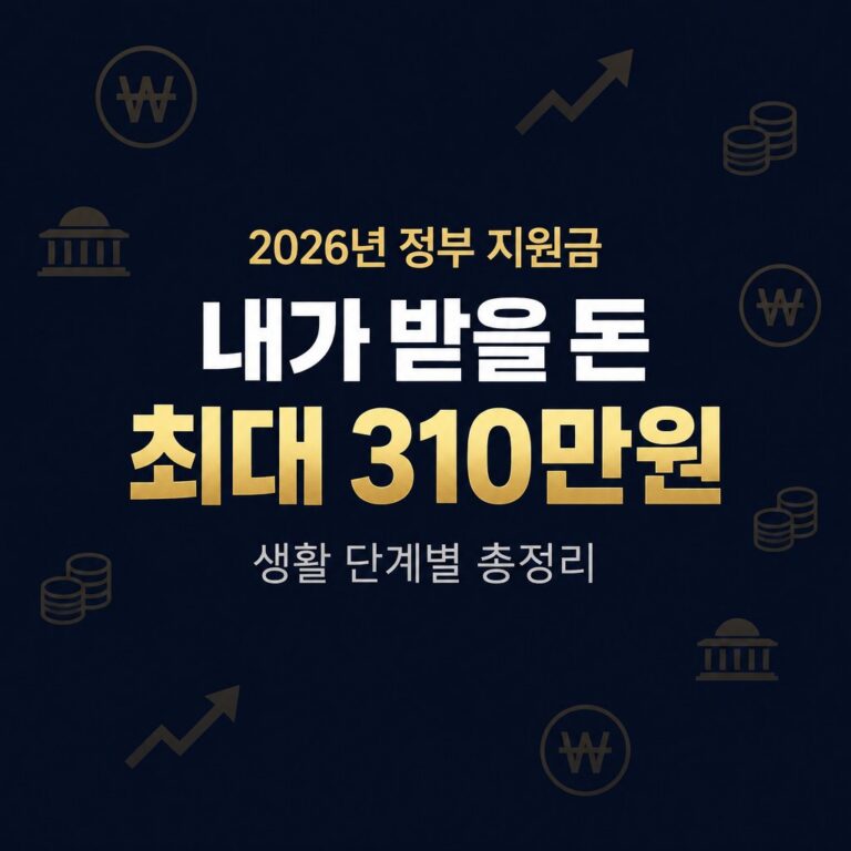 2026년 정부 지원금 완벽 가이드 — 근로장려금·청년월세·아동수당