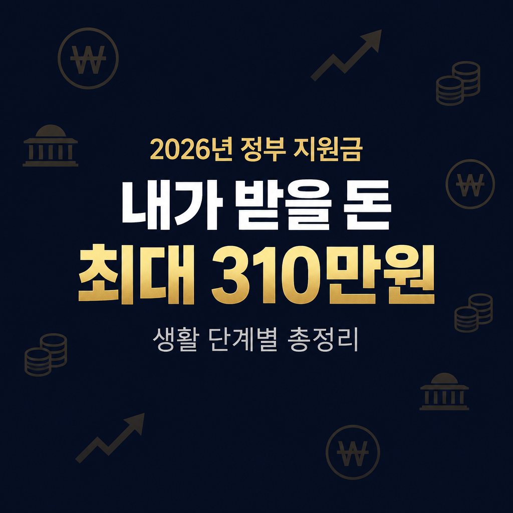 2026년 정부 지원금 완벽 가이드 — 근로장려금·청년월세·아동수당